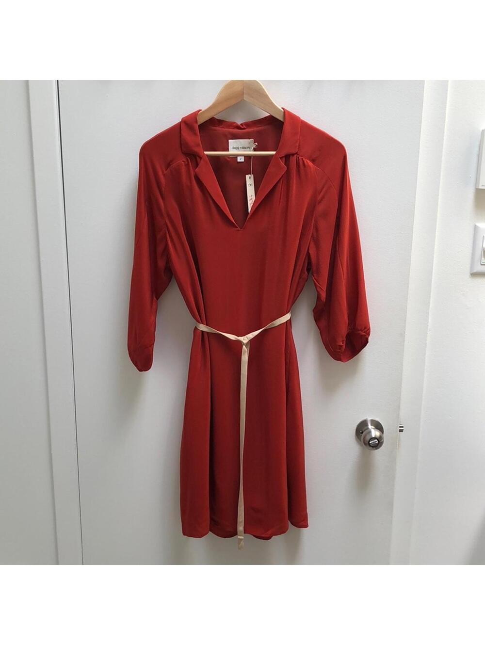 NWT - 100% silk Dagg and Stacey dress - rust - size 6